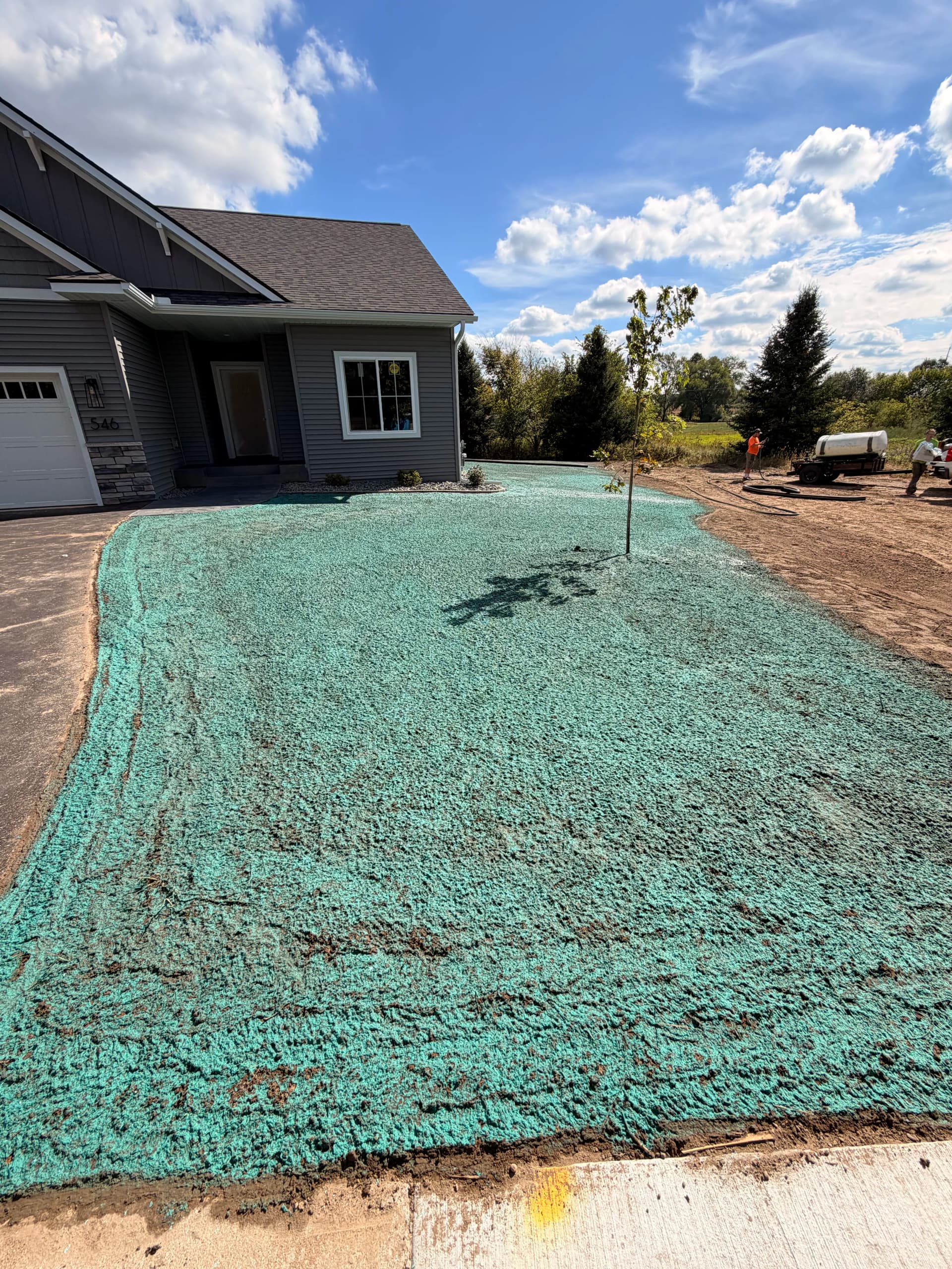 New Construction Hydroseeding and Lawn Installation in Fall Creek