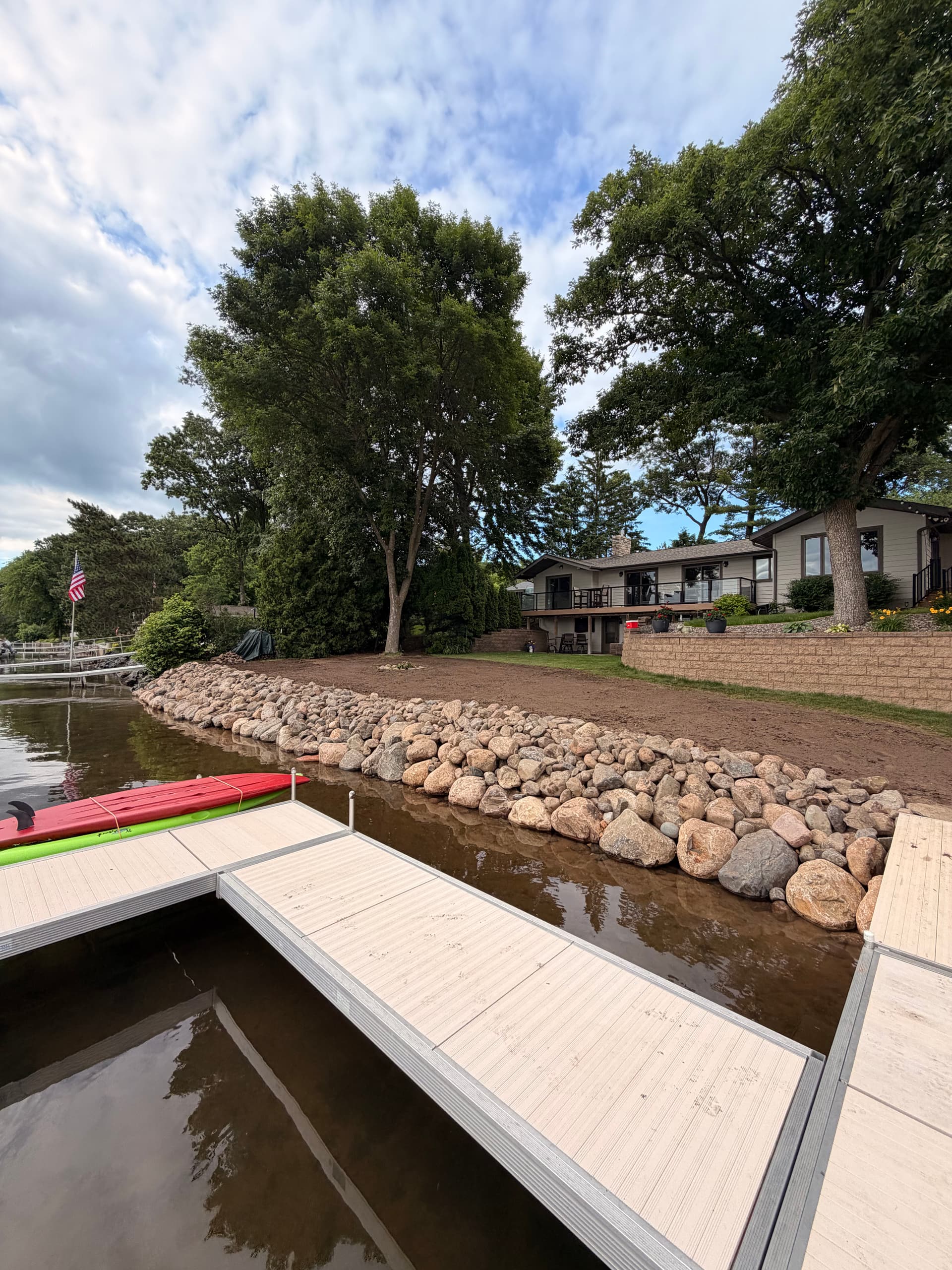 Lakefront Shoreline Restoration with Natural Boulders in Amory