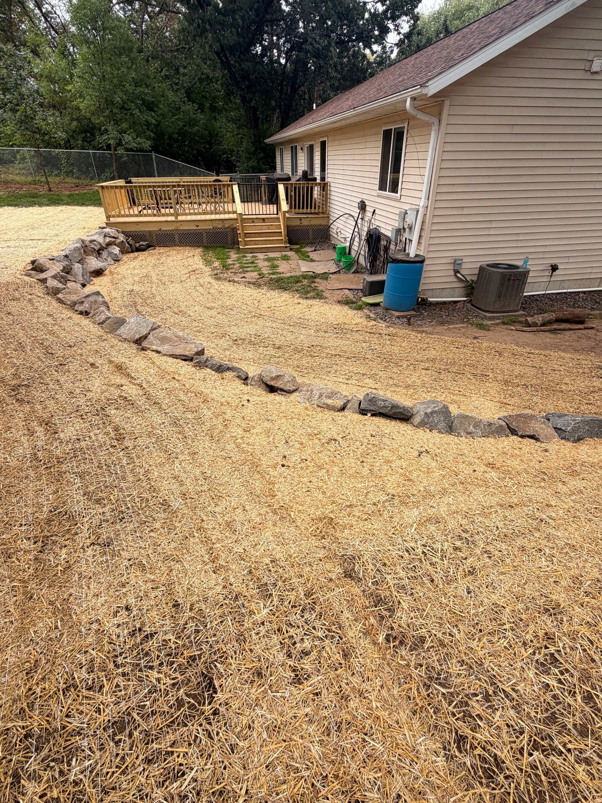 50-Foot Blue Granite Boulder Wall Built in Carryville