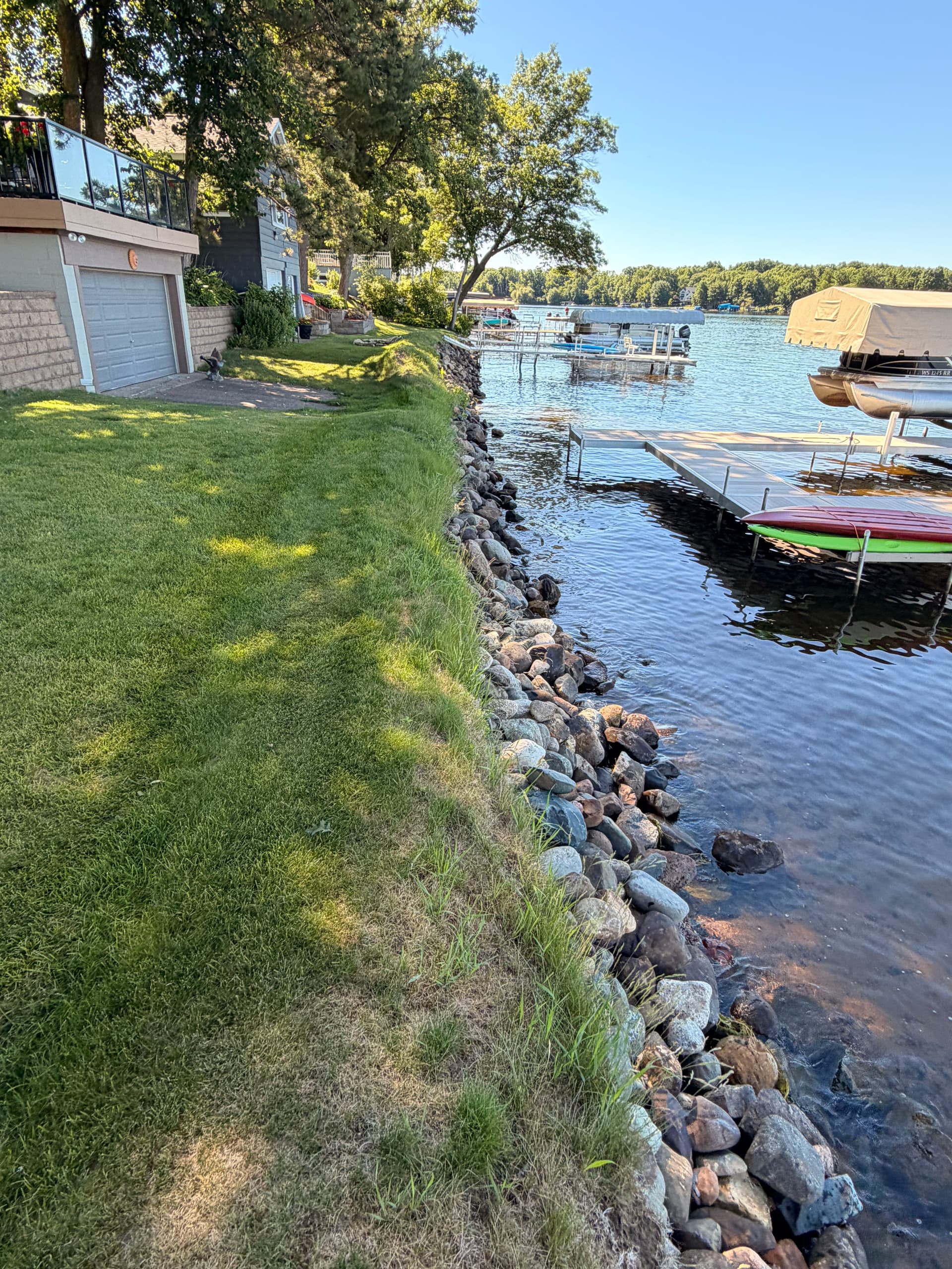 Lakefront Shoreline Restoration with Natural Boulders in Amory