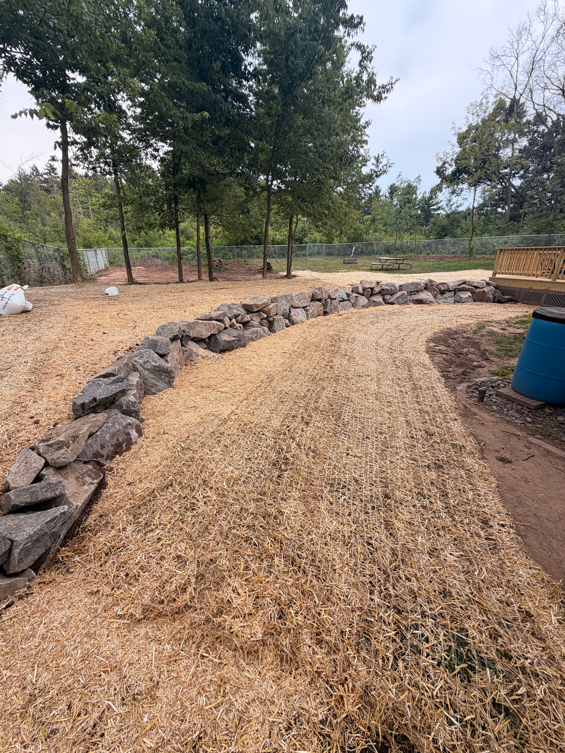 50-Foot Blue Granite Boulder Wall Built in Carryville