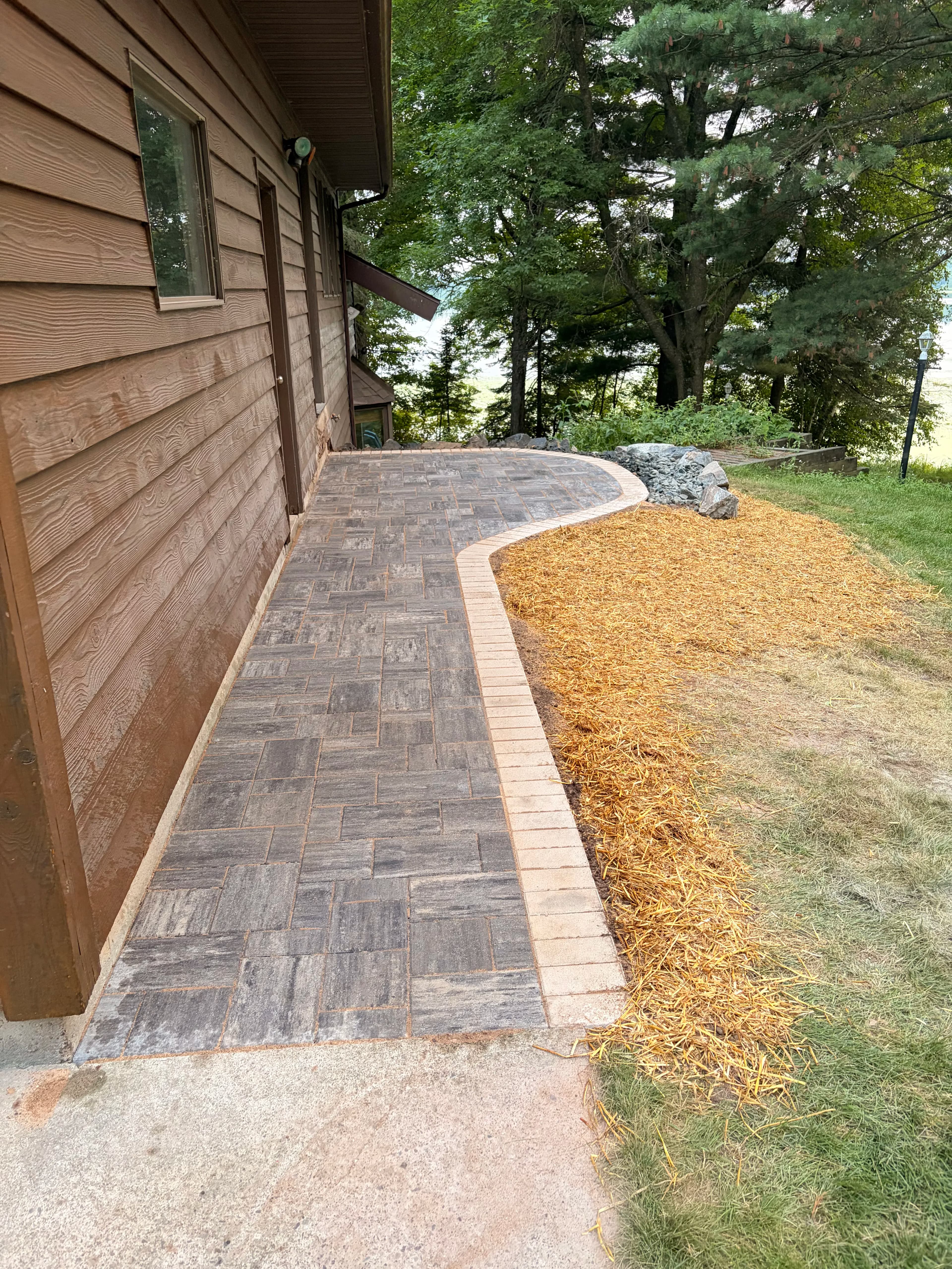 Project Paver Patio, Walkway and Boulder Retaining Wall in Bloomer image