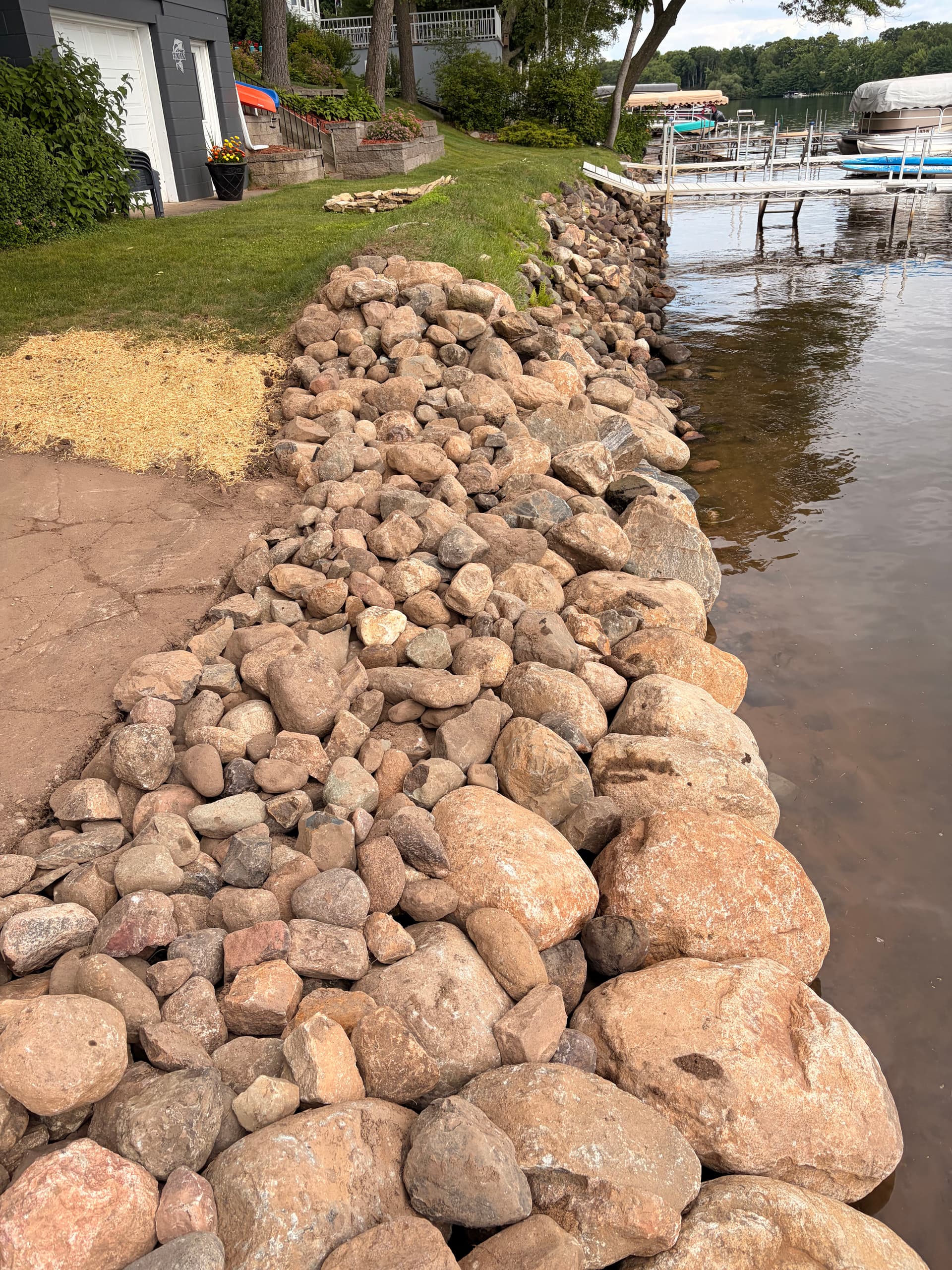 Gallery photos for Lakefront Shoreline Restoration with Natural Boulders in Amory: Image #5