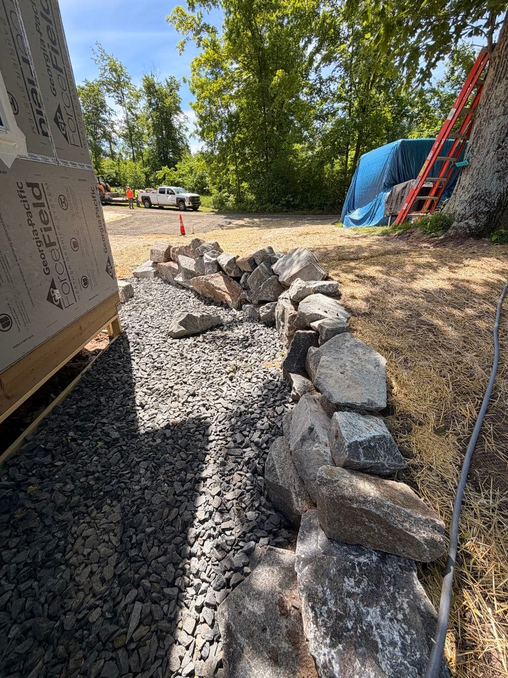Gallery photos for Full Landscaping Overhaul with Boulder Walls and Gravel Driveway in Luck, WI: Image #9
